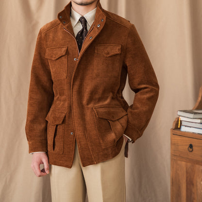 Mens Stand Collar Winter Jacket