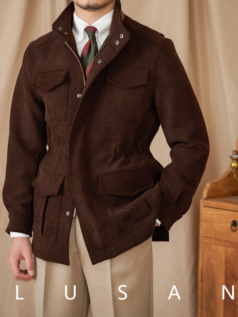 Mens Stand Collar Winter Jacket