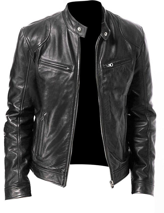 Mens Stand Collar Zipper Jacket
