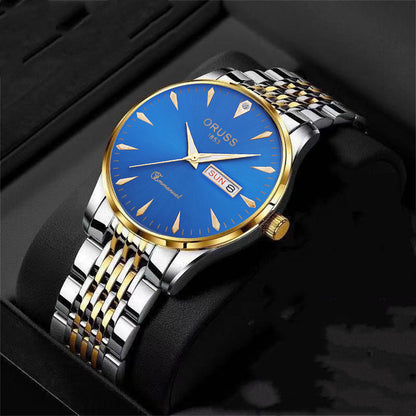 Mens Steel Quartz Watch with Calendar