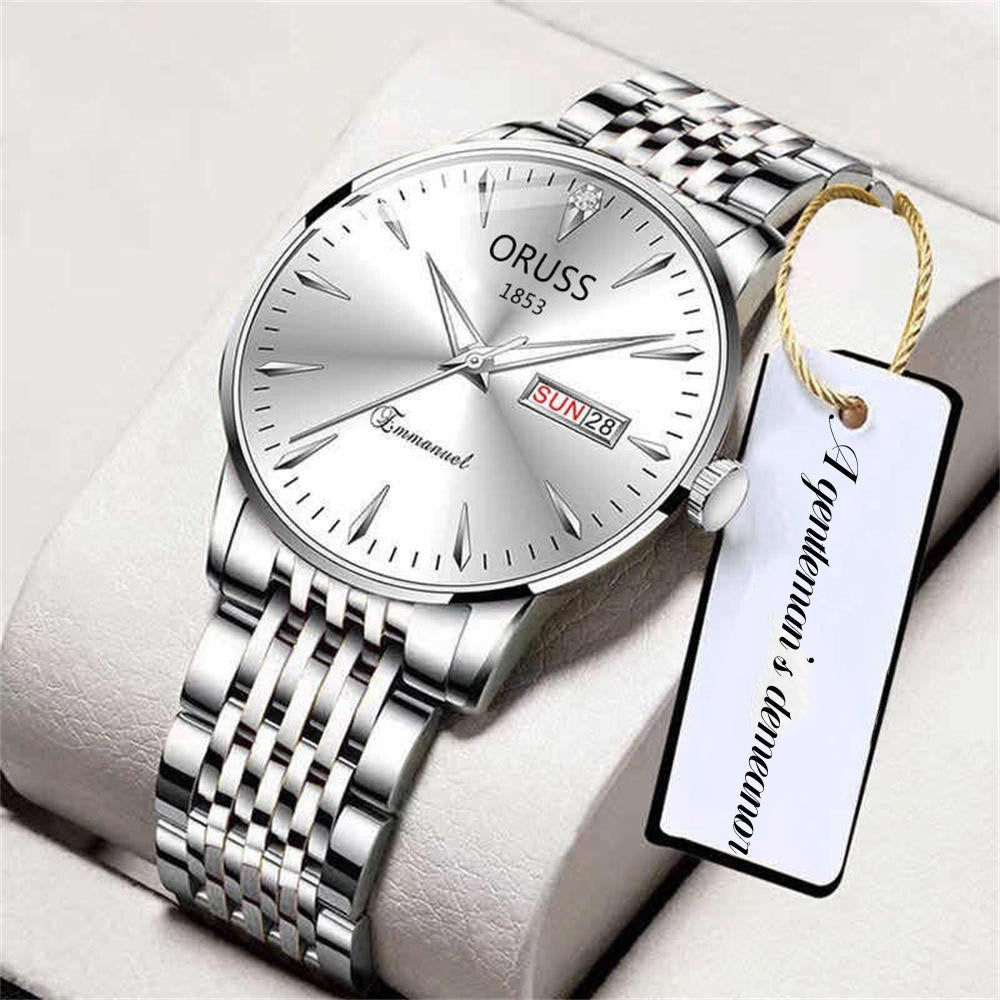 Mens Steel Quartz Watch with Calendar