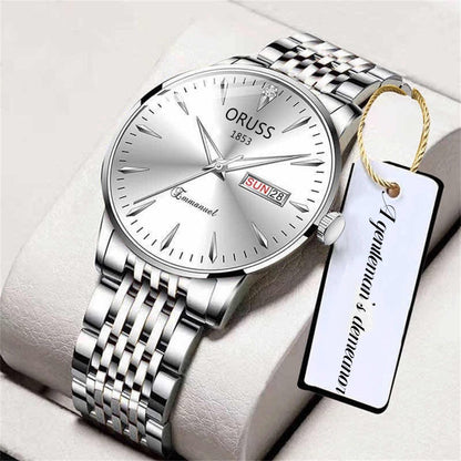 Mens Steel Quartz Watch with Calendar