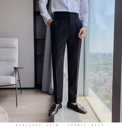 Mens Straight Fit Cropped Trousers