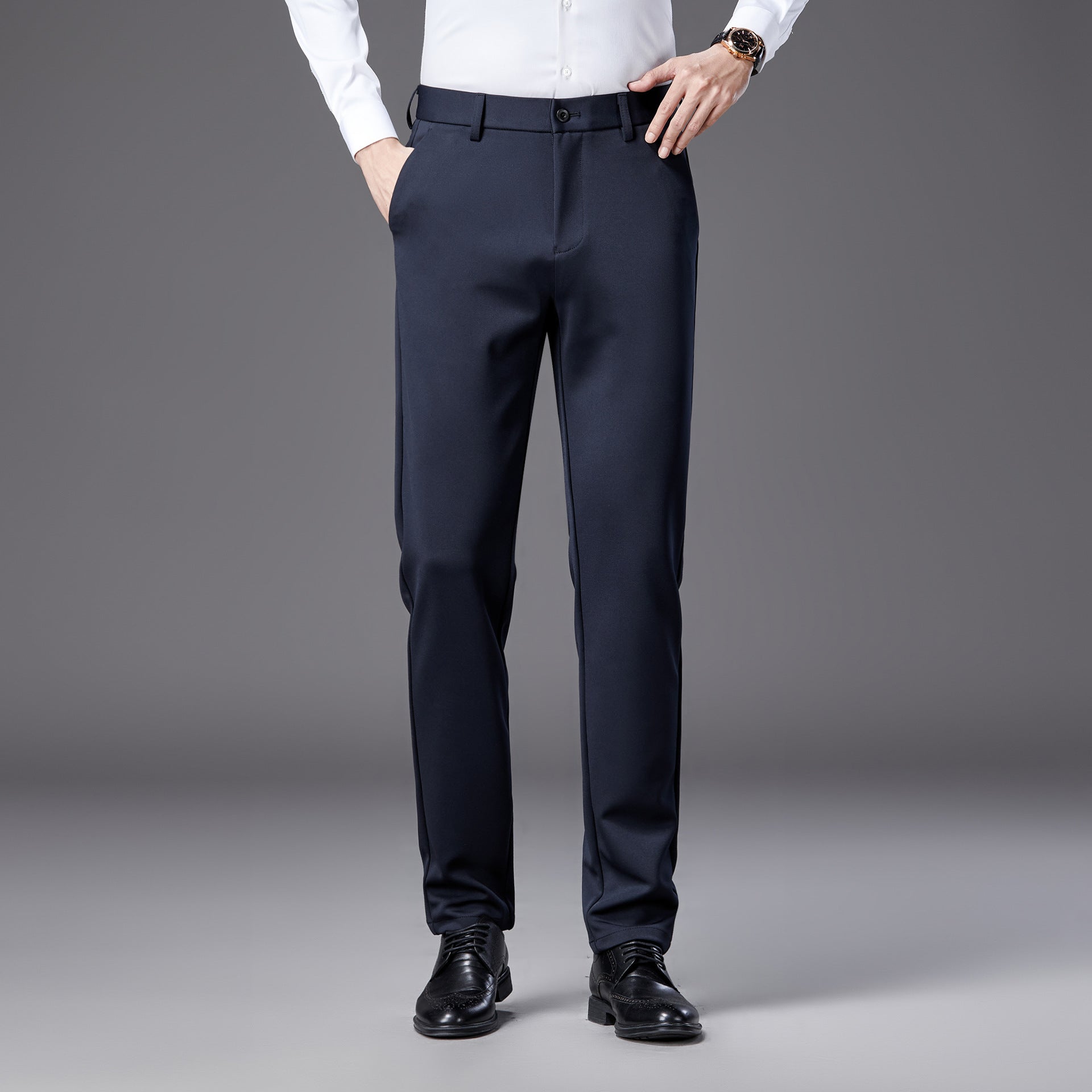 Mens Straight Leg Business Casual Trousers