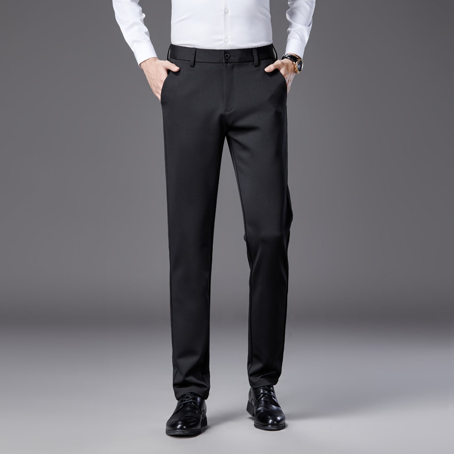 Mens Straight Leg Business Casual Trousers