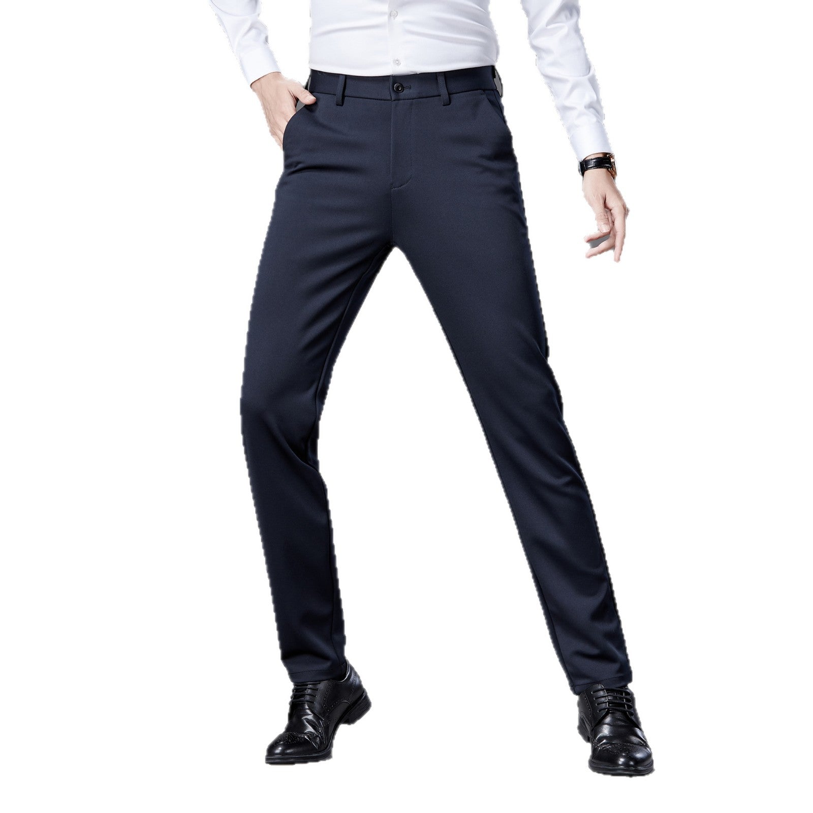 Mens Straight Leg Business Casual Trousers