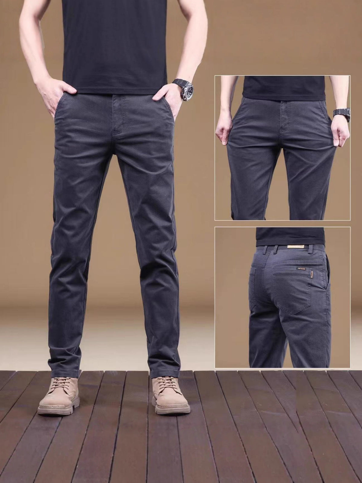 Mens Straight Leg Casual Pants
