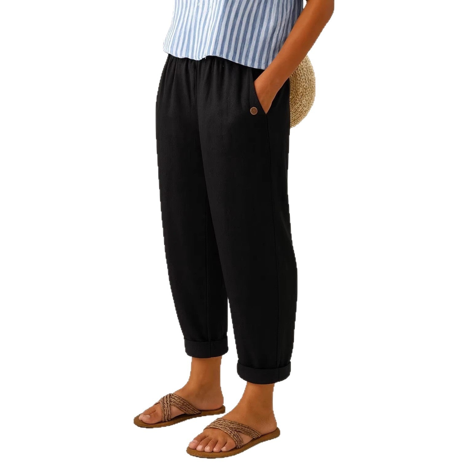 Mens Straight Leg Casual Pants with Digital Print