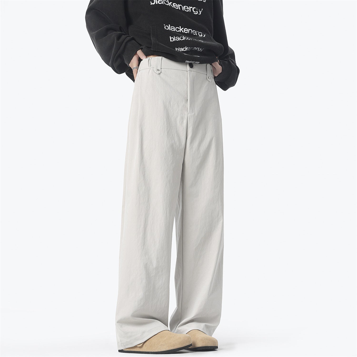 Mens Straight Leg Casual Trousers