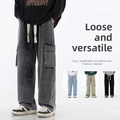 Mens Straight Leg Cotton Pants