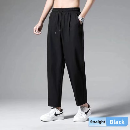 Mens Straight Leg Cropped Casual Pants