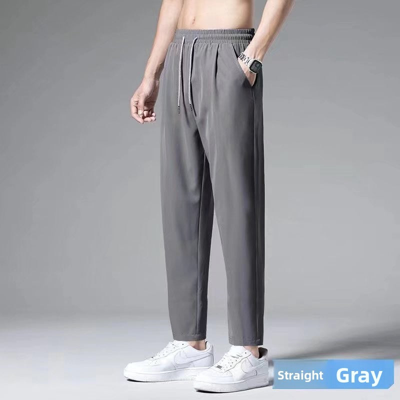 Mens Straight Leg Cropped Casual Pants