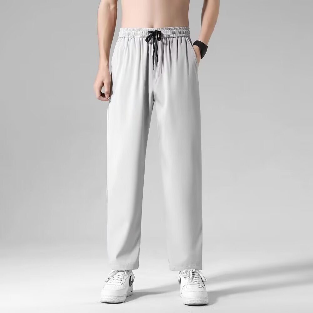 Mens Straight Leg Cropped Casual Pants