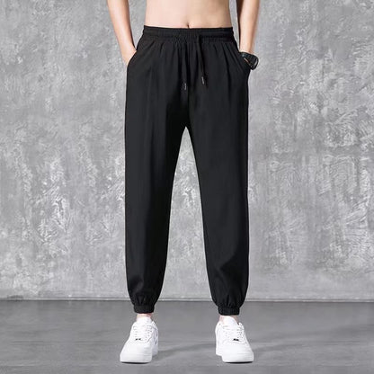 Mens Straight Leg Cropped Casual Pants