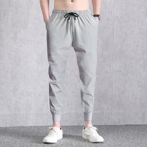 Mens Straight Leg Cropped Casual Pants