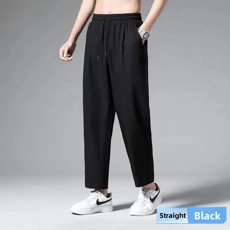 Mens Straight Leg Cropped Casual Pants