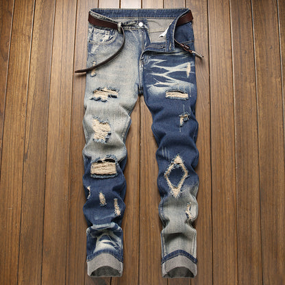 Mens Straight Leg Denim Trousers