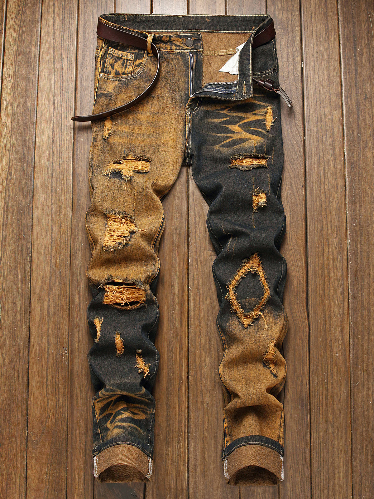 Mens Straight Leg Denim Trousers