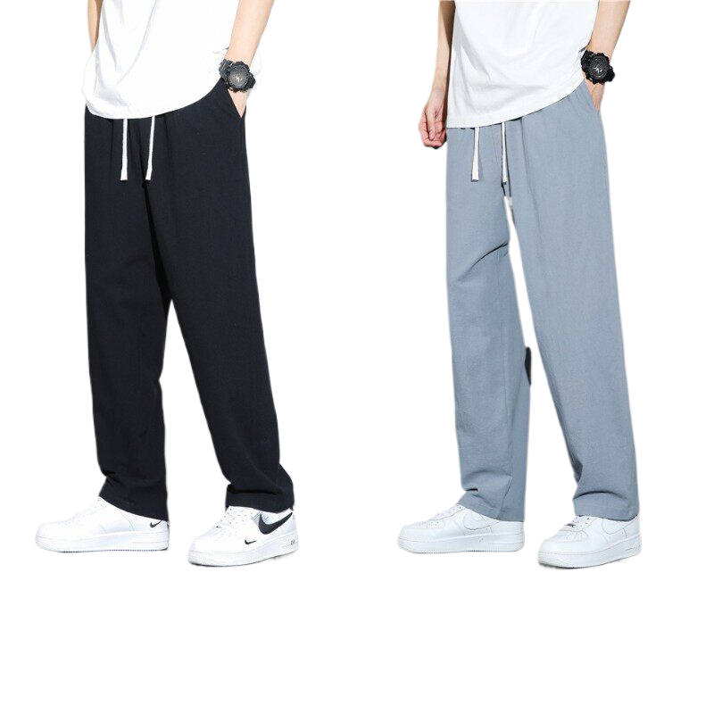 Mens Straight Leg Linen Trousers
