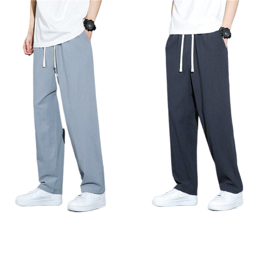 Mens Straight Leg Linen Trousers