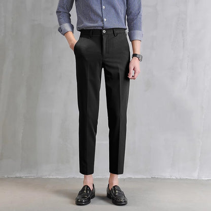 Mens Straight Leg Slim Fit Dress Pants