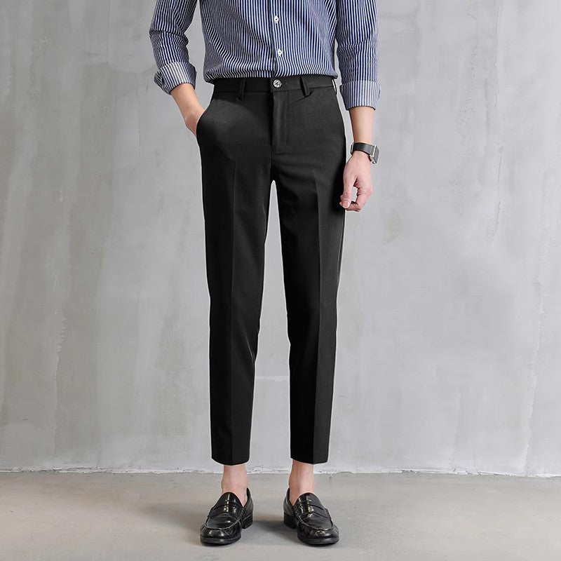 Mens Straight Leg Slim Fit Dress Pants