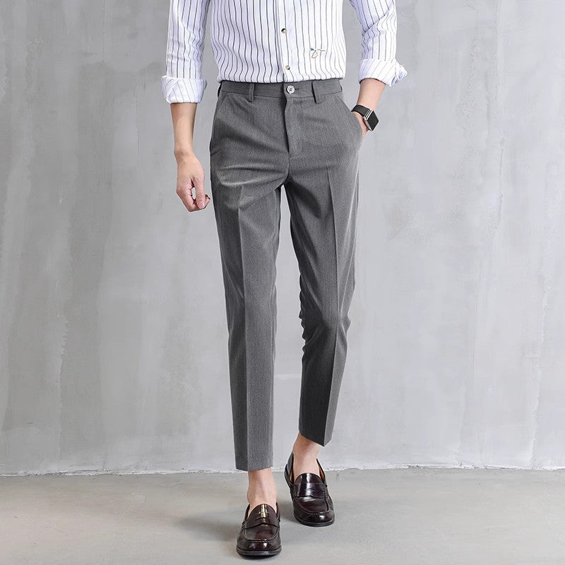 Mens Straight Leg Slim Fit Dress Pants