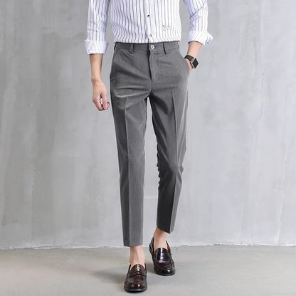 Mens Straight Leg Slim Fit Dress Pants