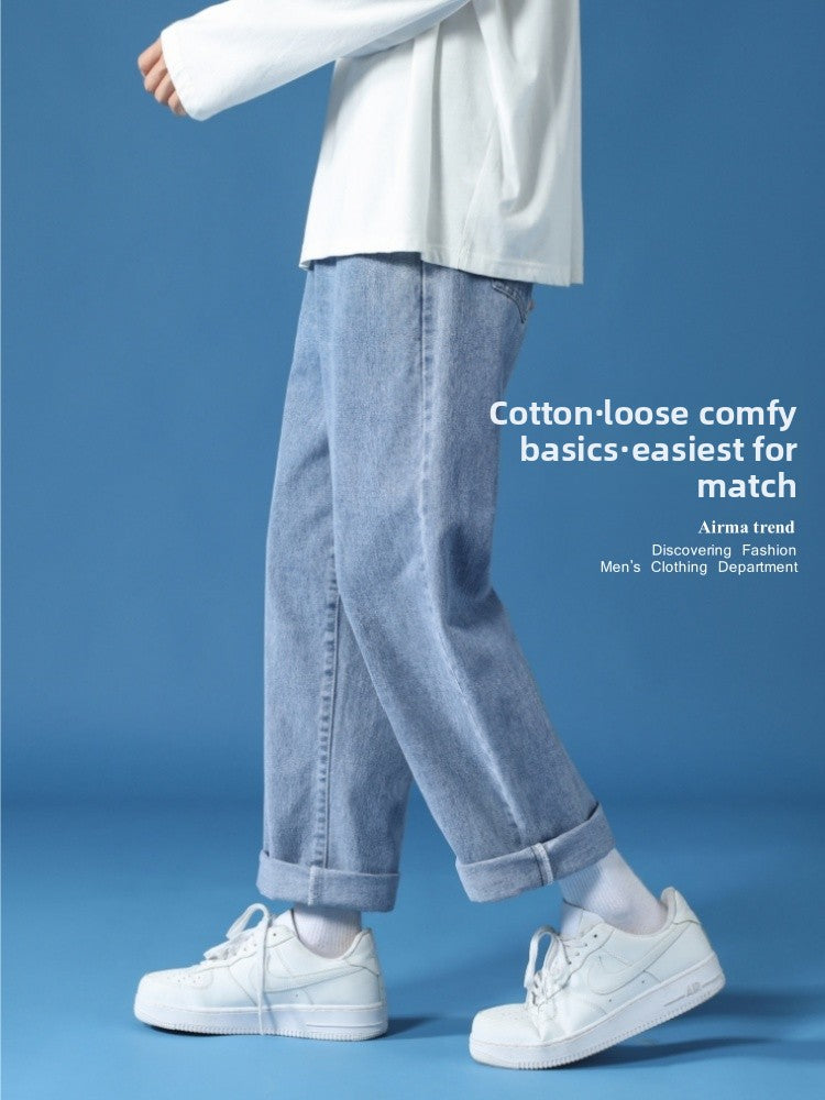 Mens Straight Loose Casual Jeans