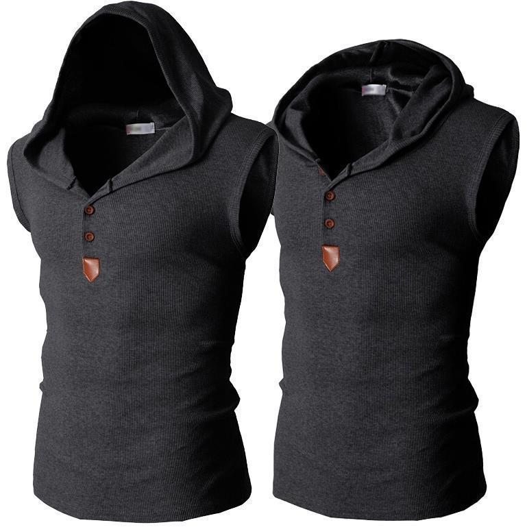 Mens Stretch Hooded Sweat Vest