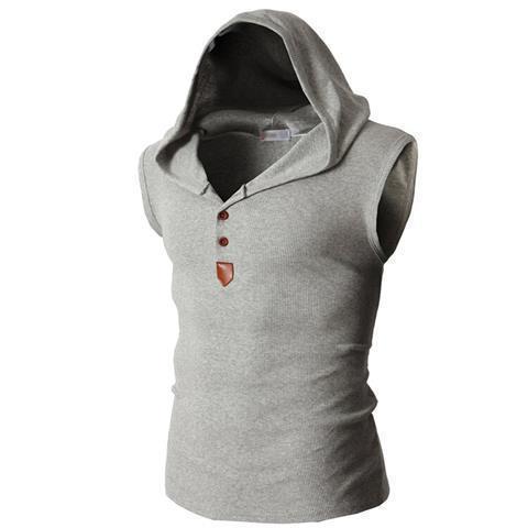 Mens Stretch Hooded Sweat Vest