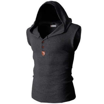 Mens Stretch Hooded Sweat Vest