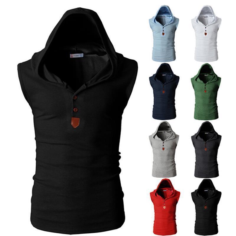 Mens Stretch Hooded Sweat Vest