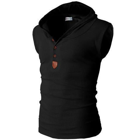 Mens Stretch Hooded Sweat Vest