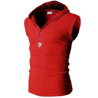 Mens Stretch Hooded Sweat Vest