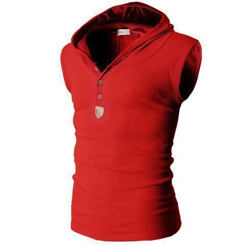 Mens Stretch Hooded Sweat Vest