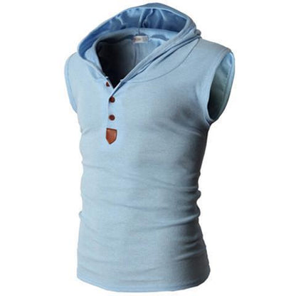 Mens Stretch Hooded Sweat Vest