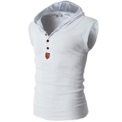 Mens Stretch Hooded Sweat Vest