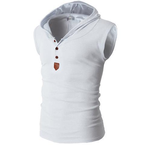 Mens Stretch Hooded Sweat Vest