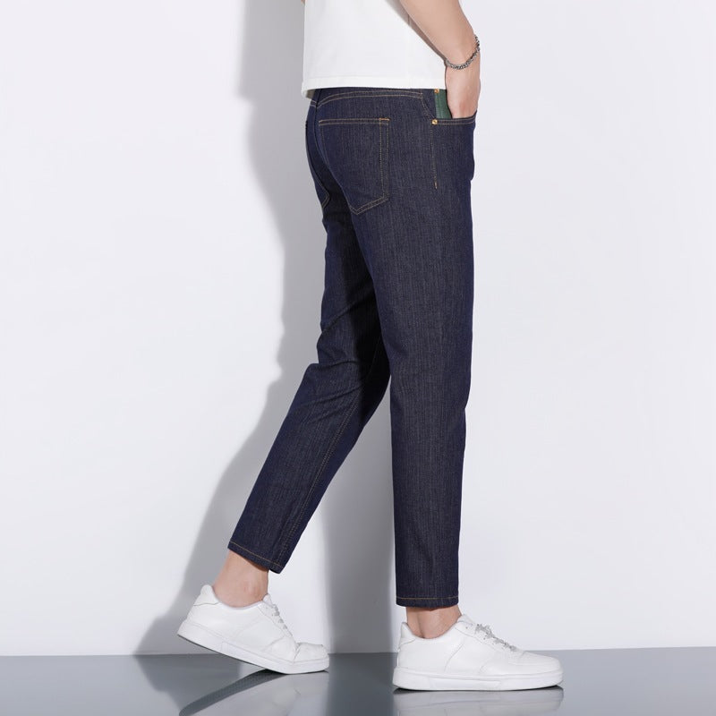 Mens Stretch Slim Fit Linen Blend Jeans