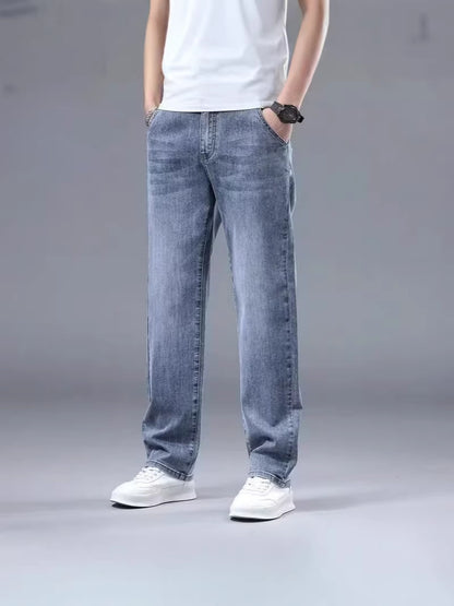 Mens Stretch Straight Leg Denim Pants