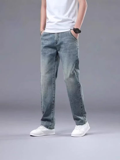 Mens Stretch Straight Leg Denim Pants