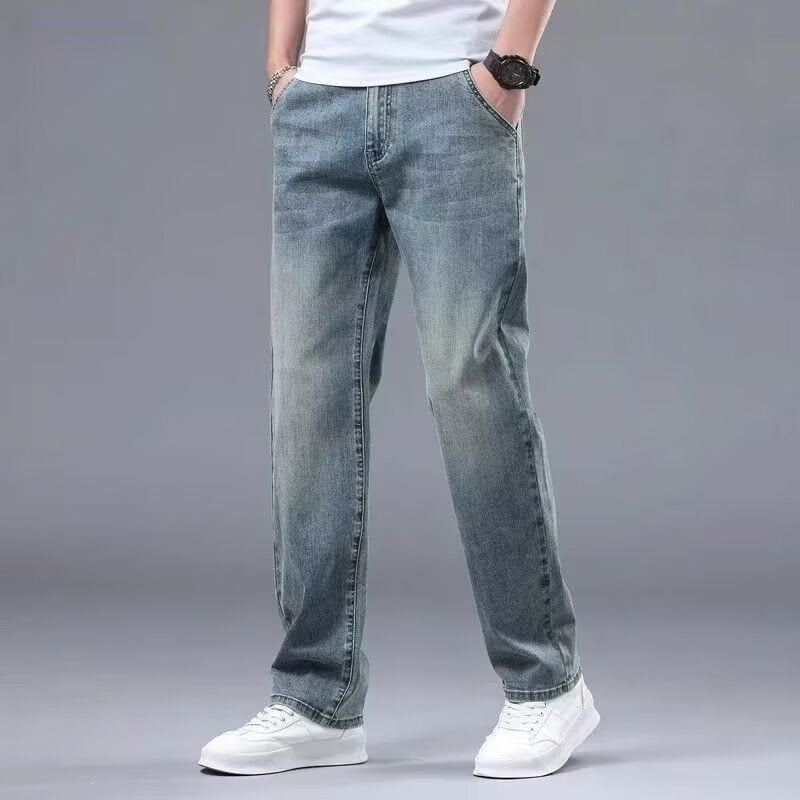 Mens Stretch Straight Leg Denim Pants