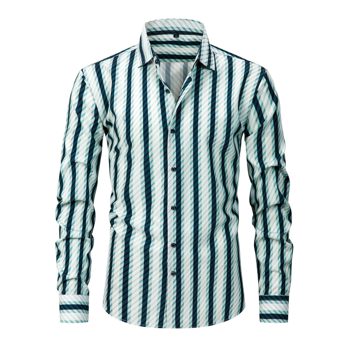 Mens Stretch Wrinkle-Free Plaid Long Sleeve Shirt