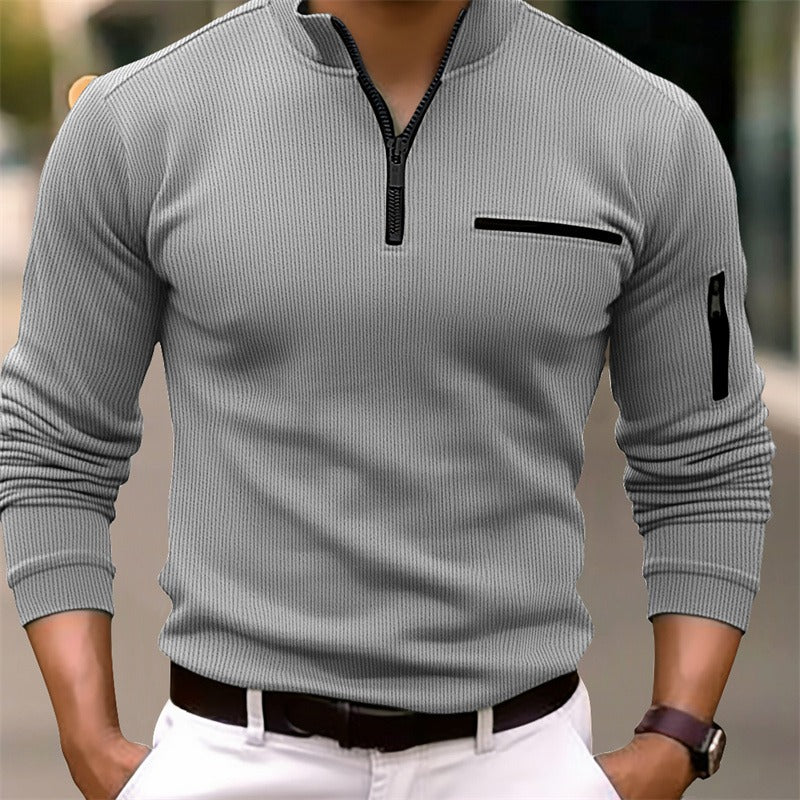 Mens Striped Short Sleeve Polo Shirt