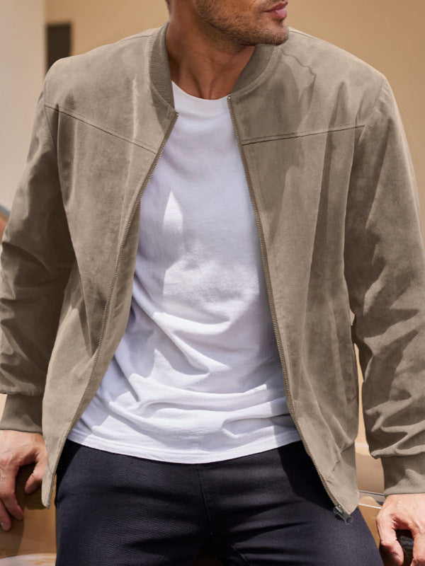 Mens Suede Bomber Jacket