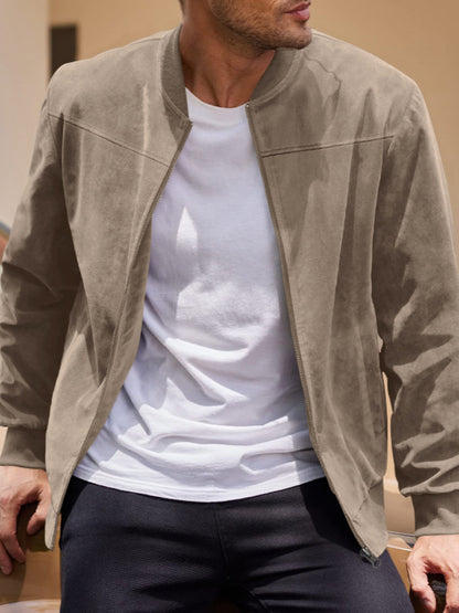 Mens Suede Bomber Jacket