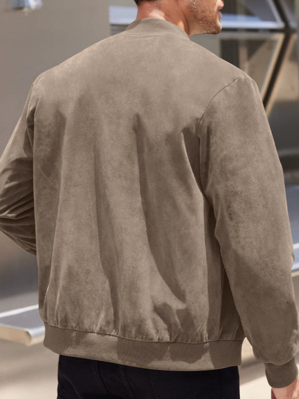 Mens Suede Bomber Jacket