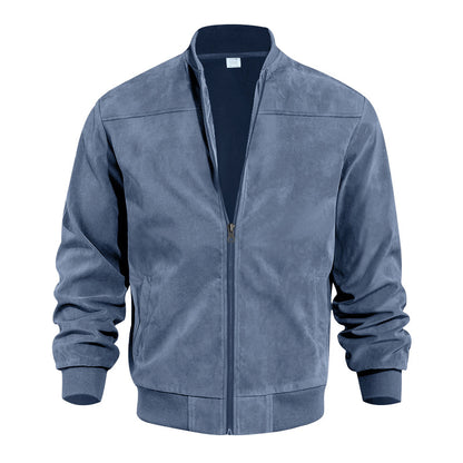 Mens Suede Bomber Jacket