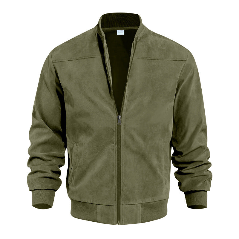 Mens Suede Bomber Jacket
